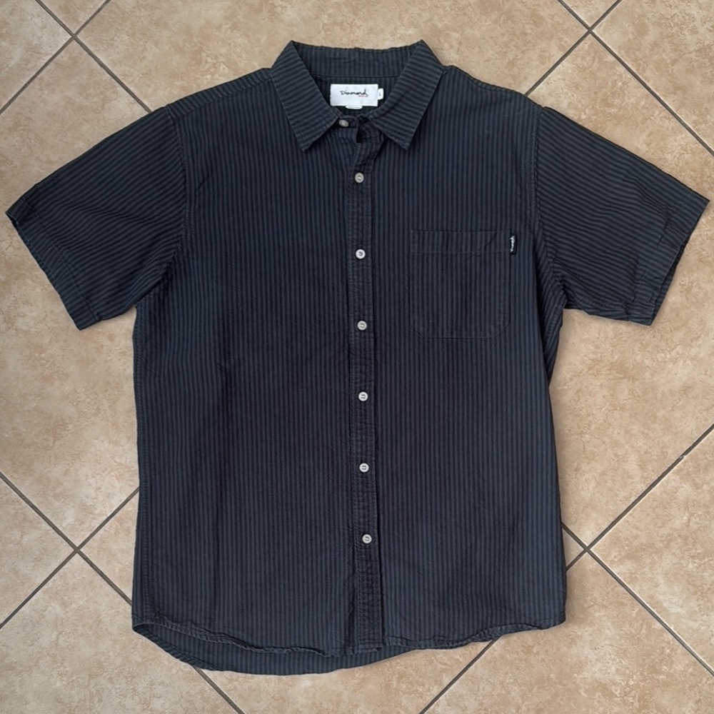 Black Striped Short Sleeve Shirt